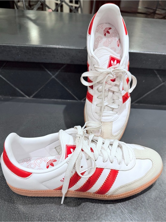 adidas Shoes - adidas White & Red Low-Top Samba Sneakers